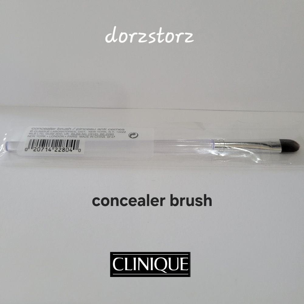 CLINIQUE *Concealer/Foundation Makeup Face Brush* /Clear Handle 6" / New in bag